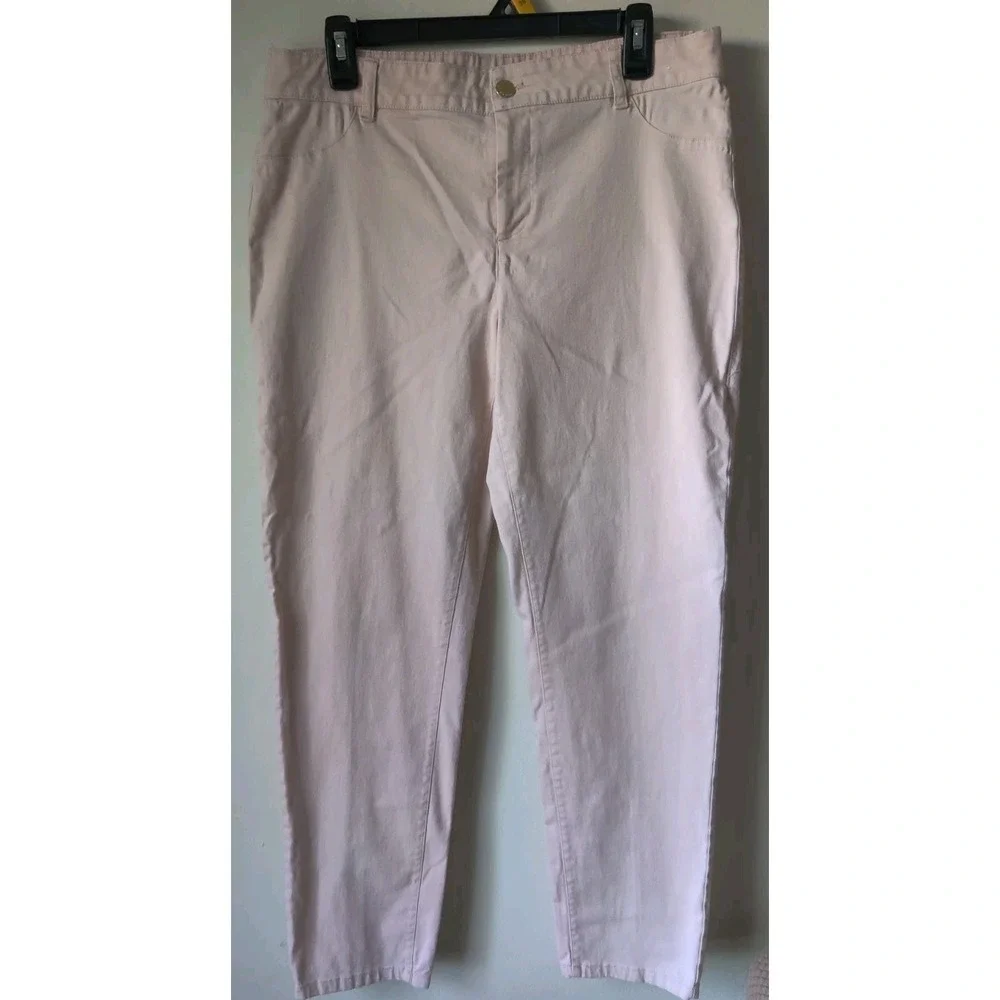CALVIN KLEIN Blush Pink Stretch Cotton Blend Pants Size‎ 10 Pockets